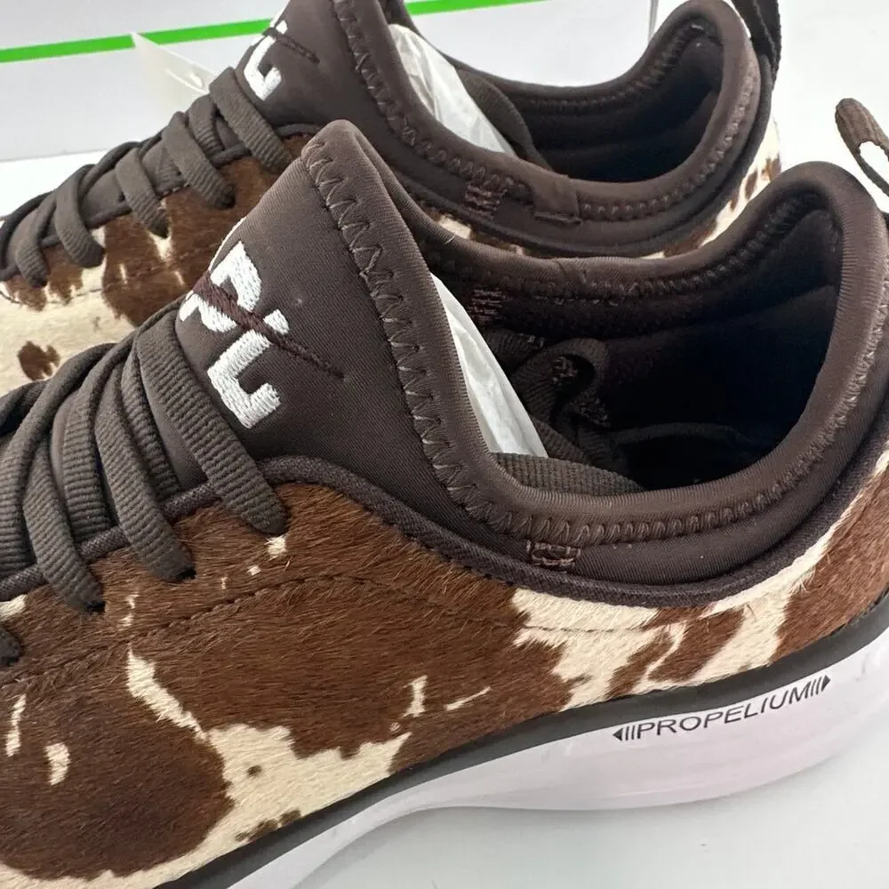 APL Women's Deep Brown White Cow Iconic Phantom Sneakers Size 8